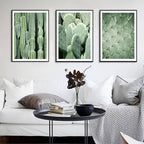 Cactus Signs Soft Color Canvas Wall Art Print Texture, Multiple Size Options