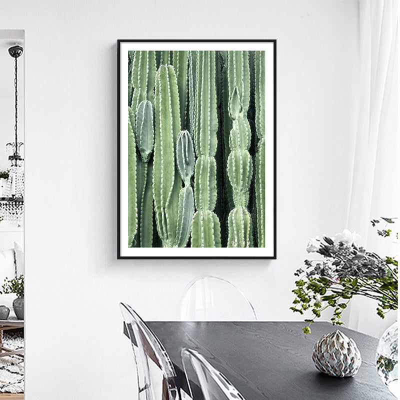 Cactus Signs Soft Color Canvas Wall Art Print Texture, Multiple Size Options