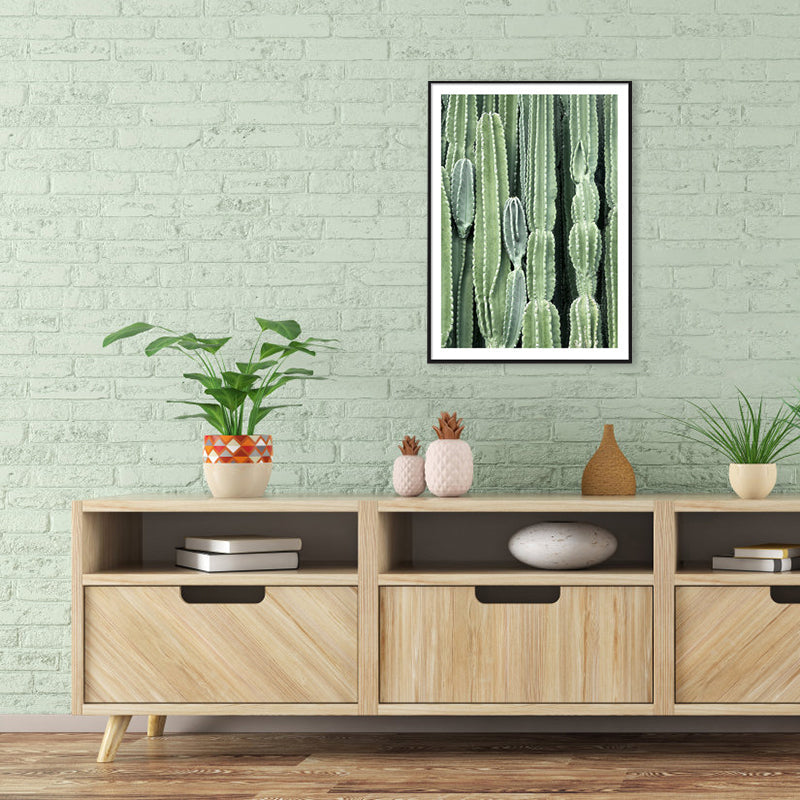 Cactus Signs Soft Color Canvas Wall Art Print Texture, Multiple Size Options