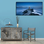 Light Color Sea View Painting Texture Wall Decoration Print for Guest Accommodations, Multiple Sizes