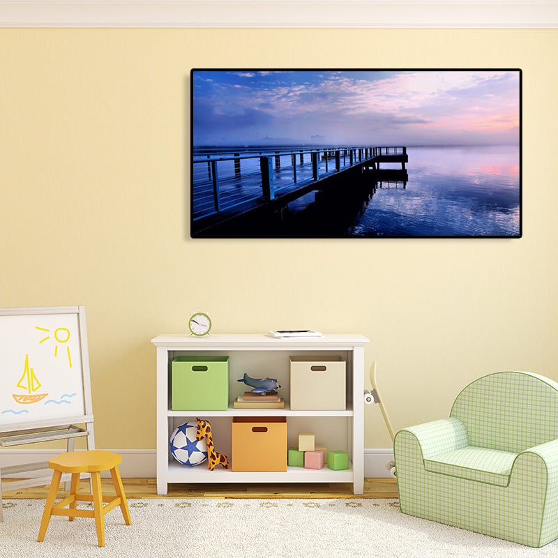 Light Color Sea View Painting Texture Wall Decoration Print for Guest Accommodations, Multiple Sizes