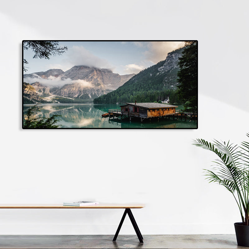Light Color Sea View Painting Texture Wall Decoration Print for Guest Accommodations, Multiple Sizes