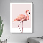 Pink Flamingo Canvas Art Woven Tropical Girls Bedroom Wall Decor, Multiple Sizes
