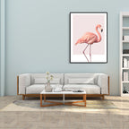 Pink Flamingo Canvas Art Woven Tropical Girls Bedroom Wall Decor, Multiple Sizes