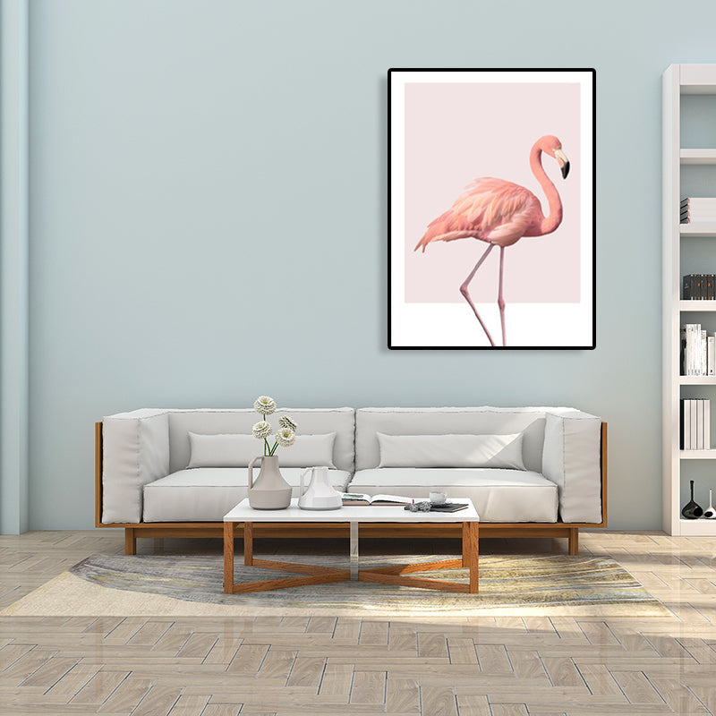 Pink Flamingo Canvas Art Woven Tropical Girls Bedroom Wall Decor, Multiple Sizes