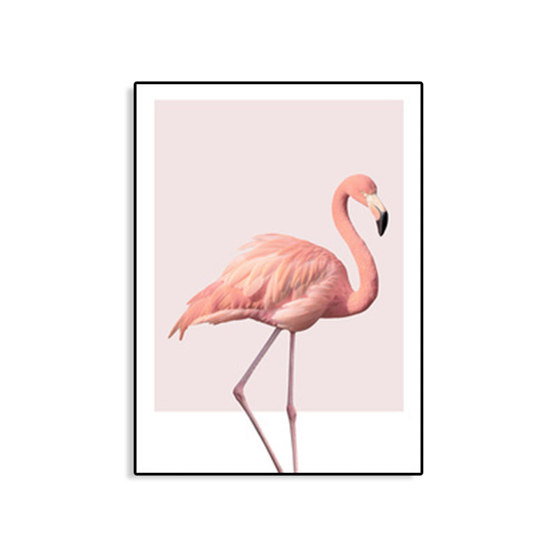 Pink Flamingo Canvas Art Woven Tropical Girls Bedroom Wall Decor, Multiple Sizes