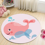 Unique Multicolor Kids Rug Polyester Animal Pattern Rug Washable Pet-Friendly Non-Slip Carpet for the Children's Room