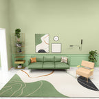 Simple Multicolor Modernist Carpet Polyester Abstract Rug Washable Pet Friendly Non-Slip Carpet for Living Room
