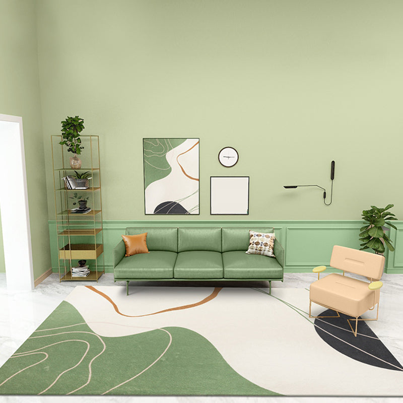 Simple Multicolor Modernist Carpet Polyester Abstract Rug Washable Pet Friendly Non-Slip Carpet for Living Room