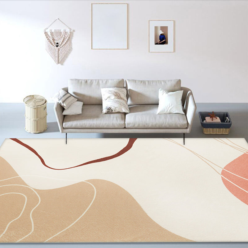 Simple Multicolor Modernist Carpet Polyester Abstract Rug Washable Pet Friendly Non-Slip Carpet for Living Room