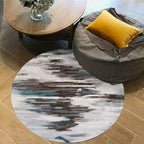 Funky Contemporary Rug Multicolored Watercolor and Swirl Stripe Pattern Rug Pet Friendly Non-Slip Washable Rug for the Home Office