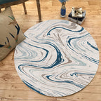 Funky Contemporary Rug Multicolored Watercolor and Swirl Stripe Pattern Rug Pet Friendly Non-Slip Washable Rug for the Home Office