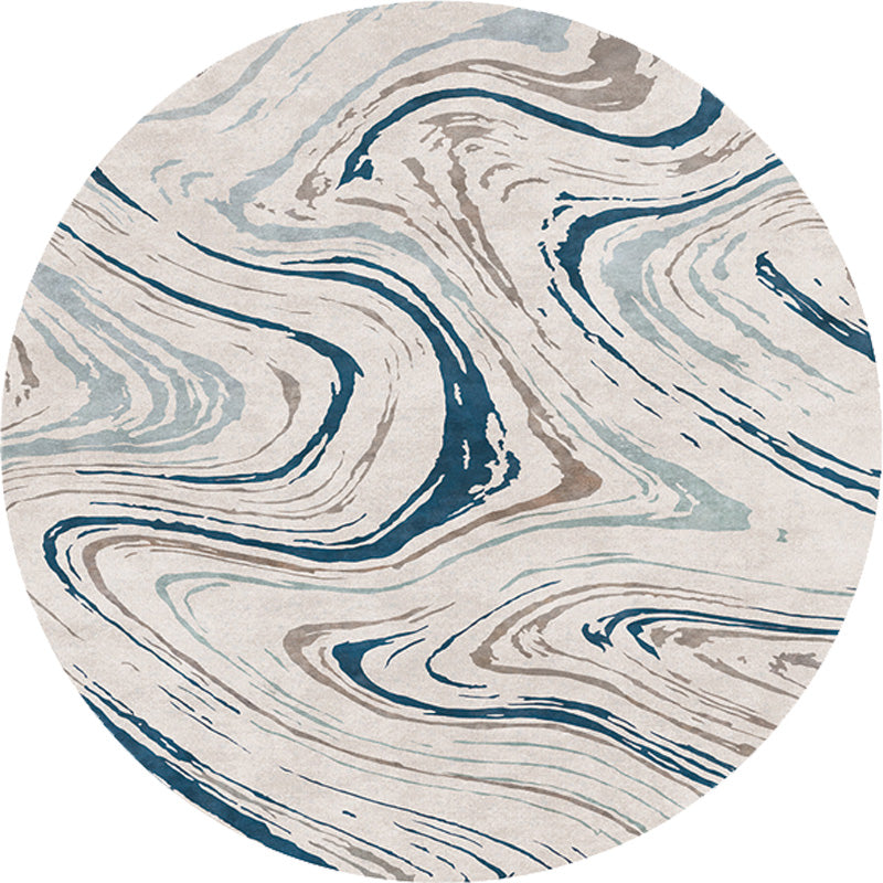 Funky Contemporary Rug Multicolored Watercolor and Swirl Stripe Pattern Rug Pet Friendly Non-Slip Washable Rug for the Home Office