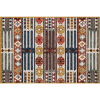Traditional Tribal Flower Pattern Rug Multicolored Moroccan Rug Polyester Pet Friendly Non-Slip Back Washable Rug for Living Room