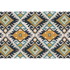 Traditional Tribal Flower Pattern Rug Multicolored Moroccan Rug Polyester Pet Friendly Non-Slip Back Washable Rug for Living Room