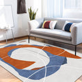 Creative Multicolor Modernist Carpet Polyester Abstract Carpet Washable Pet-Friendly Non-Slip Rug for Living Room