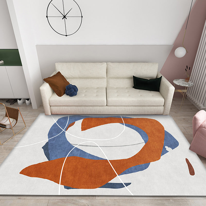 Creative Multicolor Modernist Carpet Polyester Abstract Carpet Washable Pet-Friendly Non-Slip Rug for Living Room