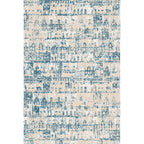 Shabby Chic Tribal Pattern Carpet Blue Polyester Carpet Washable Pet-Friendly Non-Slip Carpet for the Living Room