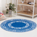 Vintage Floral Pattern Carpet Blue and Black Polyester Carpet Washable Pet-Friendly Non-Slip Carpet for Living Room