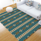 Stamm Geometric Pattern Carpet Brown and Green Polyester Carpet Washable Pet Friendly Non-Slip Carpet for Living Room