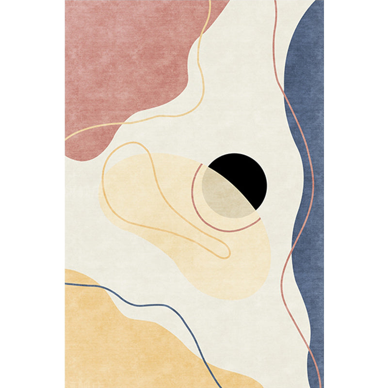 Multicolor Abstract Rug Polyester Modern Rug Washable Non-Slip Pet-Friendly Rug for the Living Room