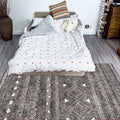 White and black bohemian carpet Polyester striped pattern carpet pet-friendly washable non-slip backing carpet for decoration
