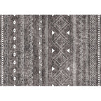 White and black bohemian carpet Polyester striped pattern carpet pet-friendly washable non-slip backing carpet for decoration