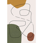 Contemporary Abstract Carpet Brown and Green Polyester Carpet Non-Slip Back Washable Pet Friendly Carpet for Home