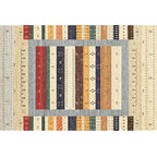 Bohemian striped patterned rug with flowers Multicolored Polyester rug Machine washable non-slip back rug for living room