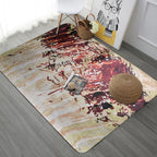 Unique abstract rug Red Shabby Chic rug Polyester machine washable non-slip flooring for the living room
