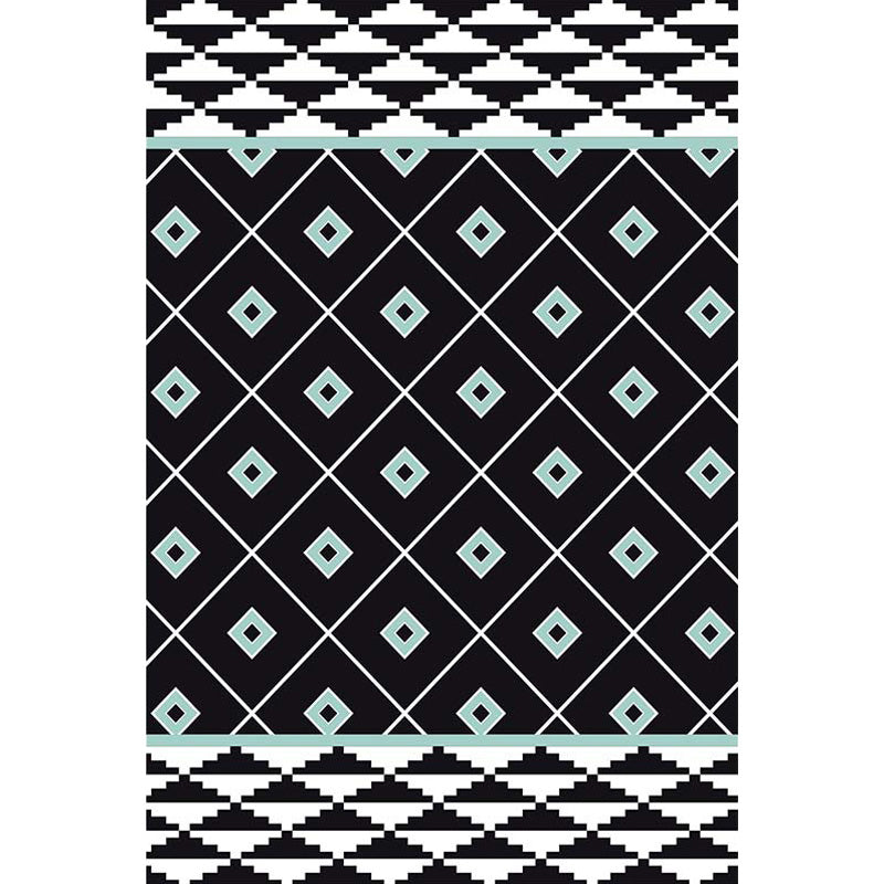 Southwest Tribal Geometric Pattern Rug Multicolor Polyester Rug Washable Pet-Friendly Non-Slip Rug for Living Room