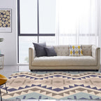 Southwest Tribal Geometric Pattern Rug Multicolor Polyester Rug Washable Pet-Friendly Non-Slip Rug for Living Room
