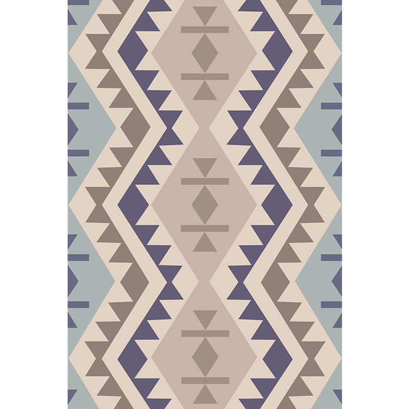 Southwest Tribal Geometric Pattern Rug Multicolor Polyester Rug Washable Pet-Friendly Non-Slip Rug for Living Room
