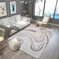 Unusual watercolor pattern rug with swirl stripes Multi-colored Modern rug Polyester Washable Non-slip rug for living room