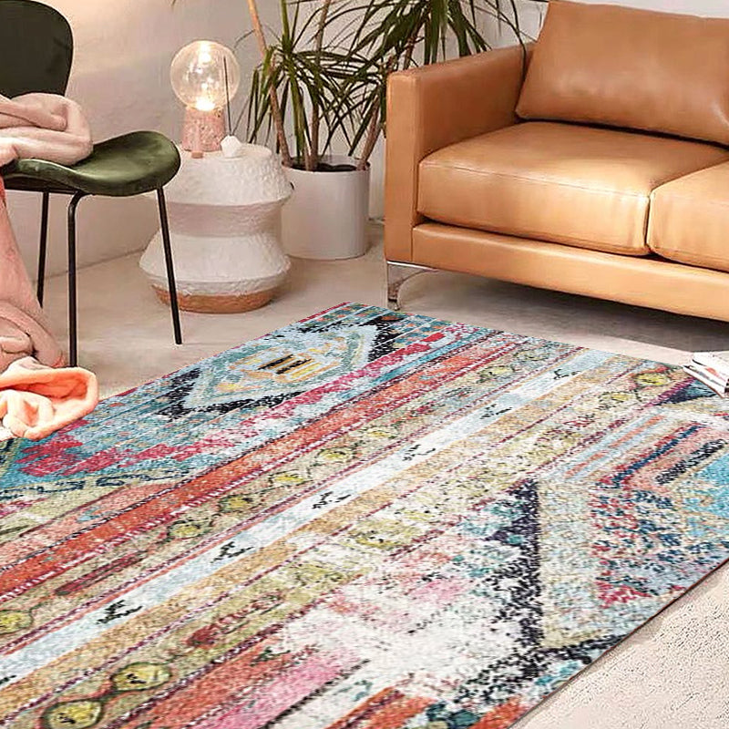 Bohemian Tribal Pattern Rug More Colors Polyester Rug Machine Washable Non-Slip Back Rug for Living Room