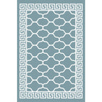 Retro-geometric floral pattern rug blue and green southwest rug polyester pet-friendly non-slip back washable area rug for living room