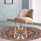 Unique Tribal Diamond Pattern Rug Multicolored Moroccan Rug Polyester Pet-Friendly Non-Slip Back Washing Machine Safe Rug for the Living Room
