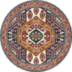 Unique Tribal Diamond Pattern Rug Multicolored Moroccan Rug Polyester Pet-Friendly Non-Slip Back Washing Machine Safe Rug for the Living Room
