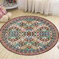 Unique Tribal Diamond Pattern Rug Multicolored Moroccan Rug Polyester Pet-Friendly Non-Slip Back Washing Machine Safe Rug for the Living Room