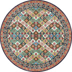 Unique Tribal Diamond Pattern Rug Multicolored Moroccan Rug Polyester Pet-Friendly Non-Slip Back Washing Machine Safe Rug for the Living Room