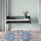 Unique Tribal Diamond Pattern Rug Multicolored Moroccan Rug Polyester Pet-Friendly Non-Slip Back Washing Machine Safe Rug for the Living Room
