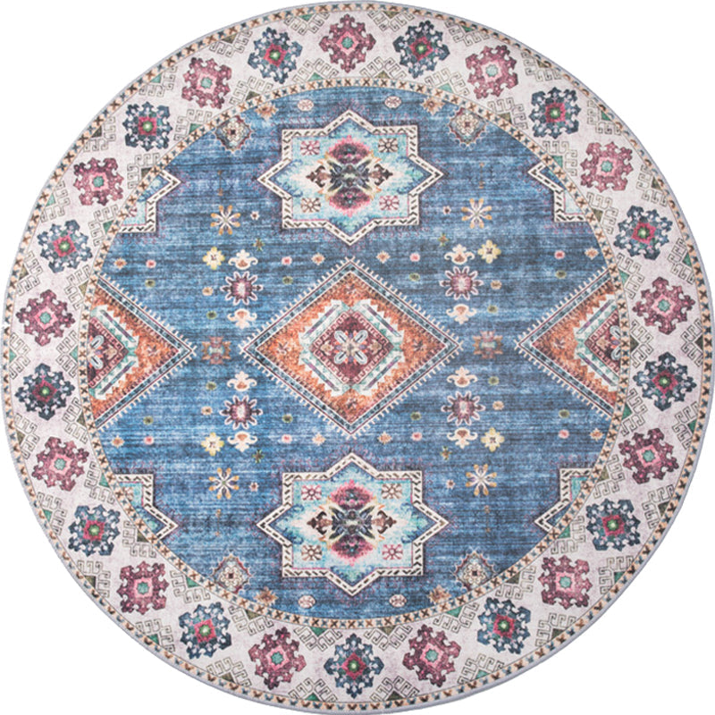 Unique Tribal Diamond Pattern Rug Multicolored Moroccan Rug Polyester Pet-Friendly Non-Slip Back Washing Machine Safe Rug for the Living Room