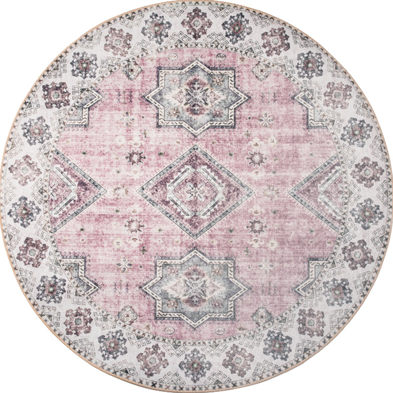 Unique Tribal Diamond Pattern Rug Multicolored Moroccan Rug Polyester Pet-Friendly Non-Slip Back Washing Machine Safe Rug for the Living Room
