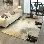 Casual watercolor pattern rug multicolored contemporary rug polyester pet-friendly non-slip backing washable rug for the living room