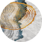 Contemporary watercolour patterned rug with twist stripes Multi-colour polyester rug Non-slip backing Washable Pet-friendly rug for bedroom