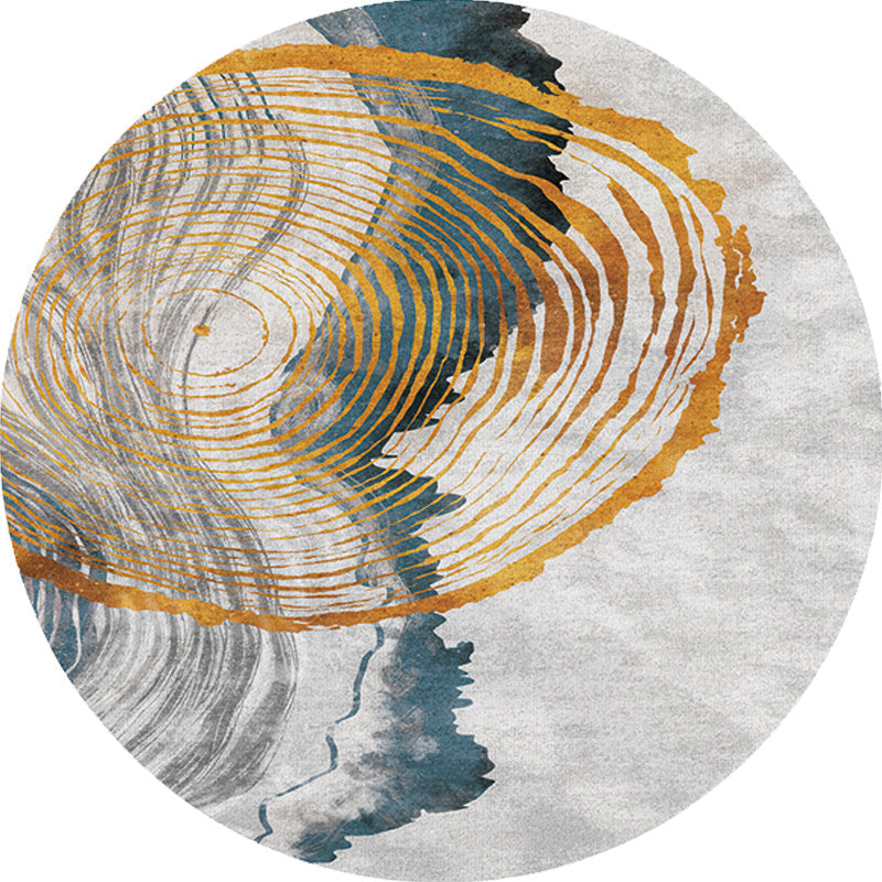 Contemporary watercolour patterned rug with twist stripes Multi-colour polyester rug Non-slip backing Washable Pet-friendly rug for bedroom