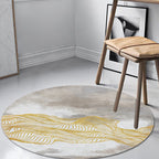 Contemporary watercolour patterned rug with twist stripes Multi-colour polyester rug Non-slip backing Washable Pet-friendly rug for bedroom
