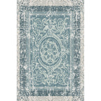 Green Moroccan Carpet Polyester Medallion Pattern Carpet pet friendly washable anti-slip backing Carpet for decoration