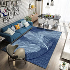 Scandinavian feather pattern rug multi-colored polyester rug washable pet-friendly non-slip rug for the living room