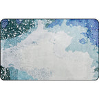 Simple Abstract Rug Blue and Green Polyester Rug Washable Pet-Friendly Non-Slip Area Rug for Living Room